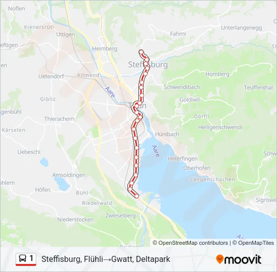 1 Bus Line Map