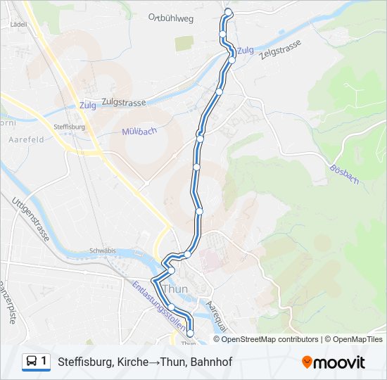 1 bus Line Map