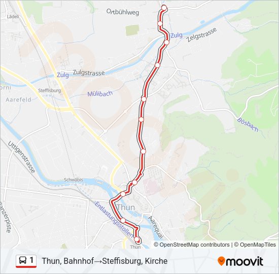 1 Bus Line Map