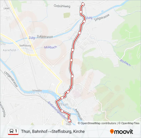 1 Bus Line Map