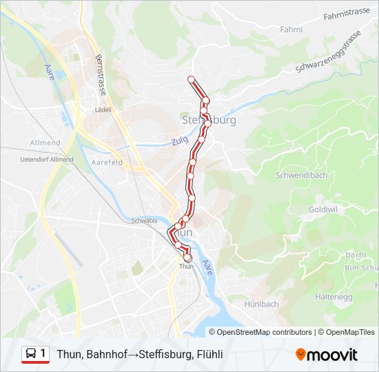 1 Bus Line Map