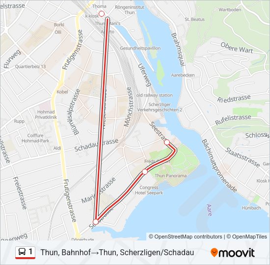 1 Bus Line Map