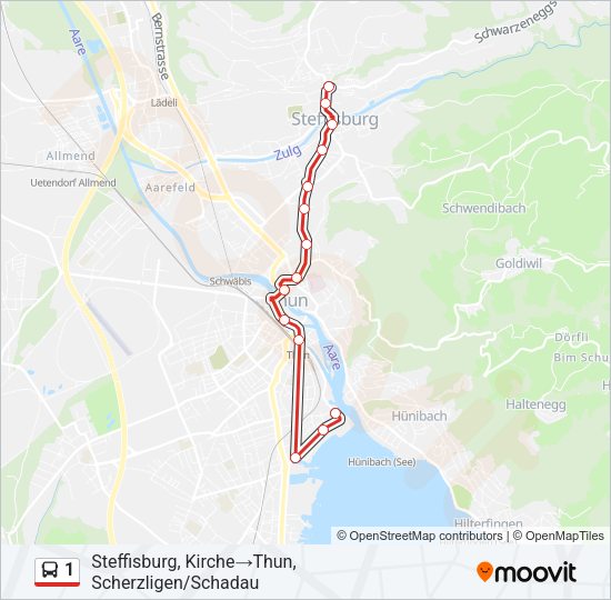 1 Bus Line Map