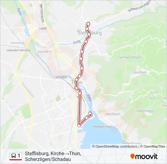 1 Bus Line Map