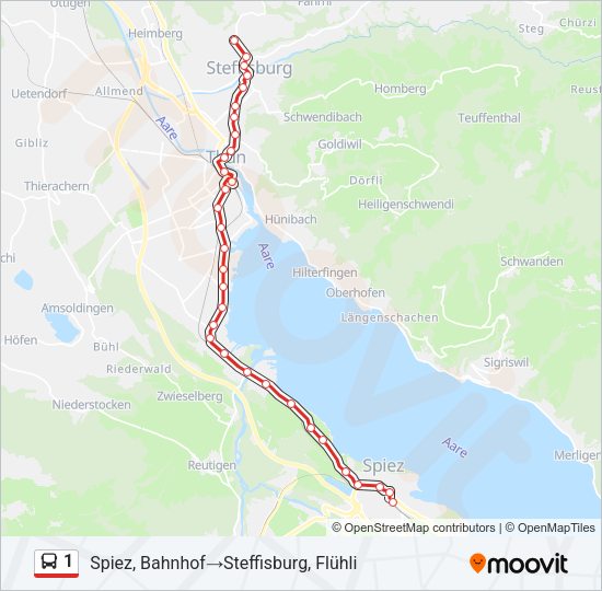 1 Bus Line Map