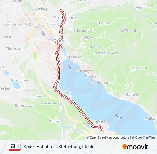 1 Bus Line Map
