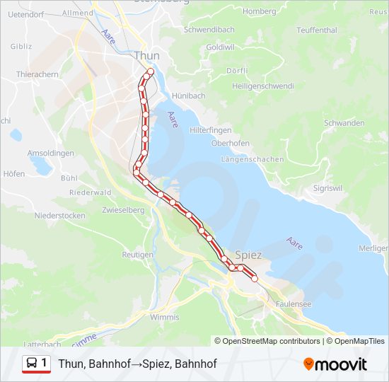 1 Bus Line Map
