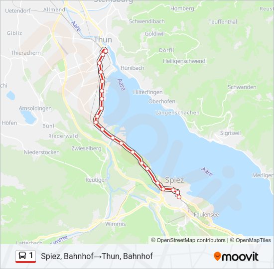 1 Bus Line Map