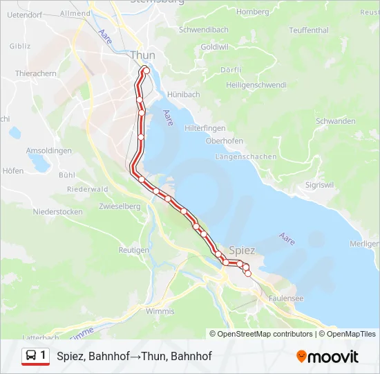 1 Bus Line Map