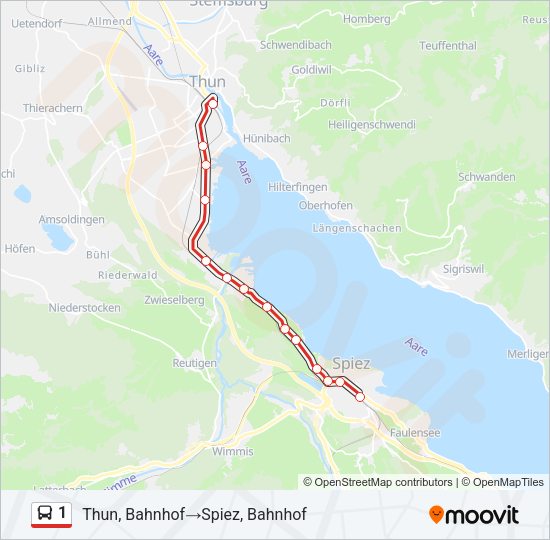 1 Bus Line Map