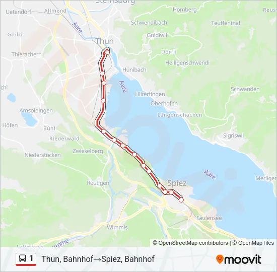 1 Bus Line Map