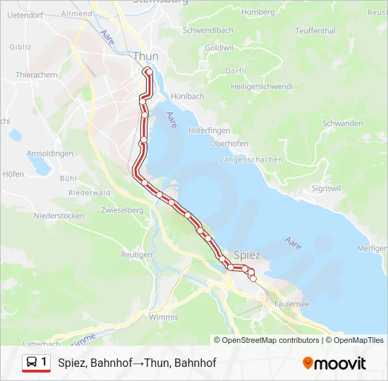 1 Bus Line Map