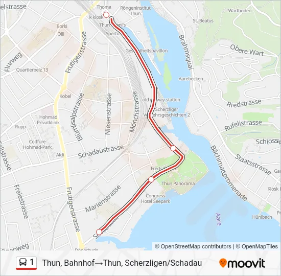 1 Bus Line Map