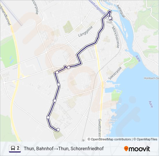 2 Bus Line Map