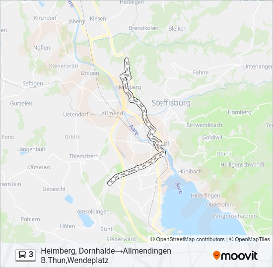 3 Bus Line Map