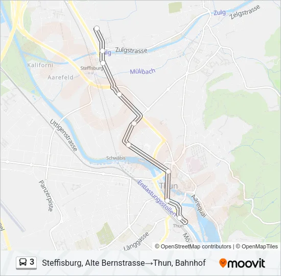 Plan de la ligne 3 de bus