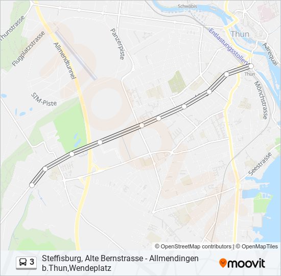 Plan de la ligne 3 de bus