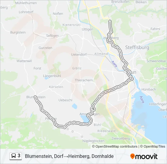 3 Bus Line Map