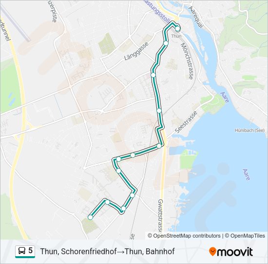 5 Bus Line Map