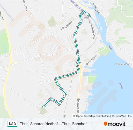 5 Bus Line Map