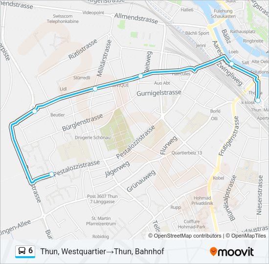 6 Bus Line Map