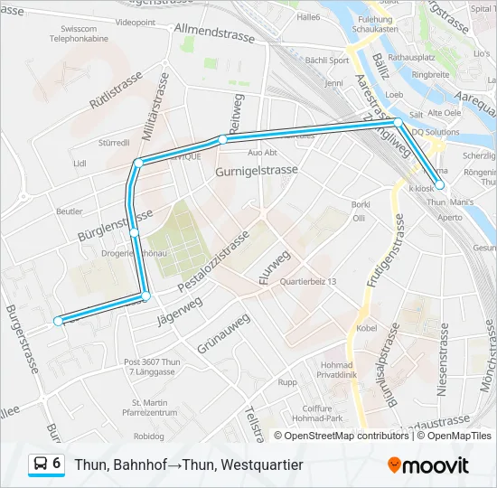 6 Bus Line Map