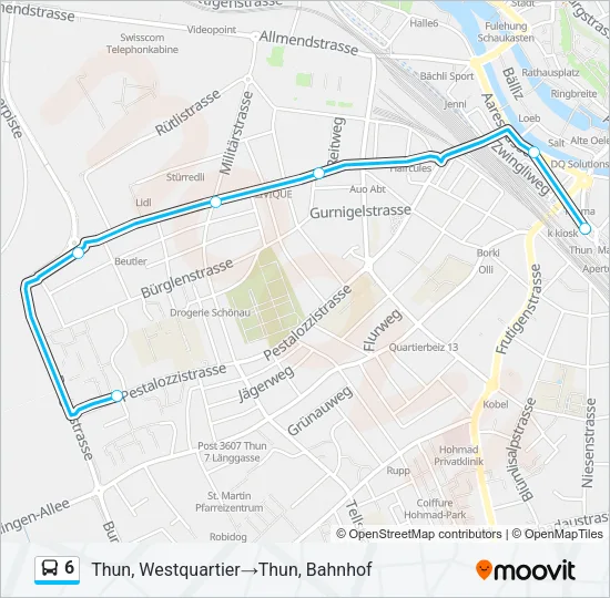 6 Bus Line Map