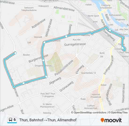 6 Bus Line Map