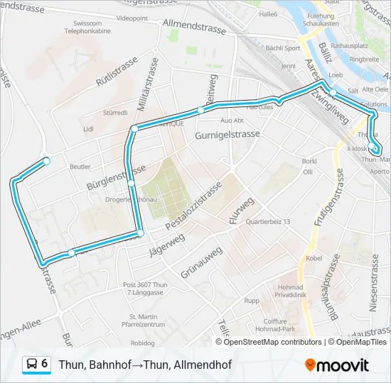 6 Bus Line Map