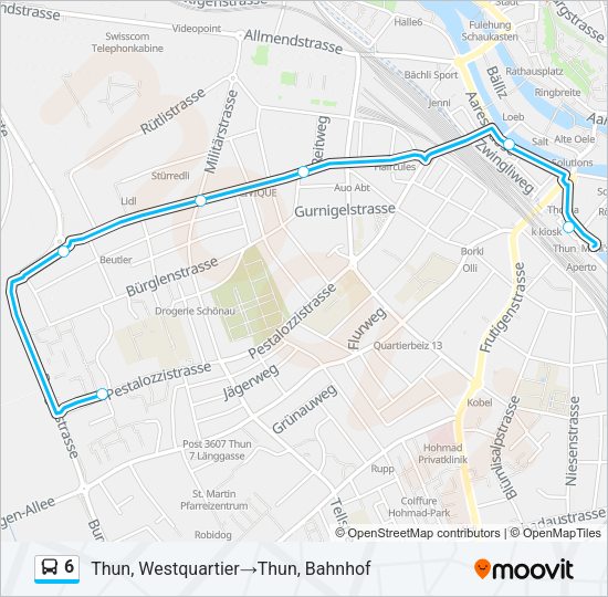 6 Bus Line Map