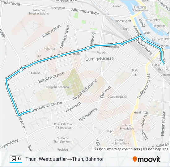 6 Bus Line Map