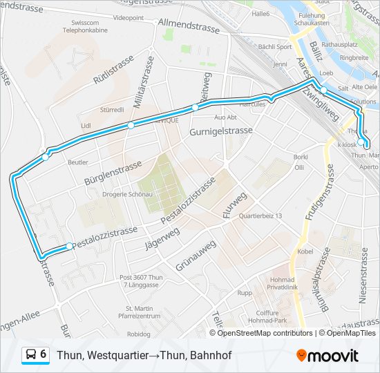 6 bus Line Map