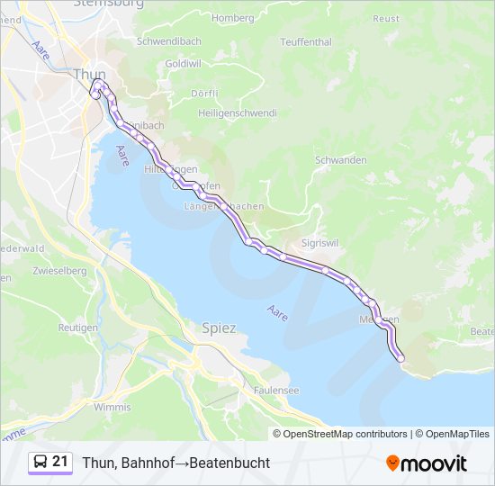 21 Bus Line Map
