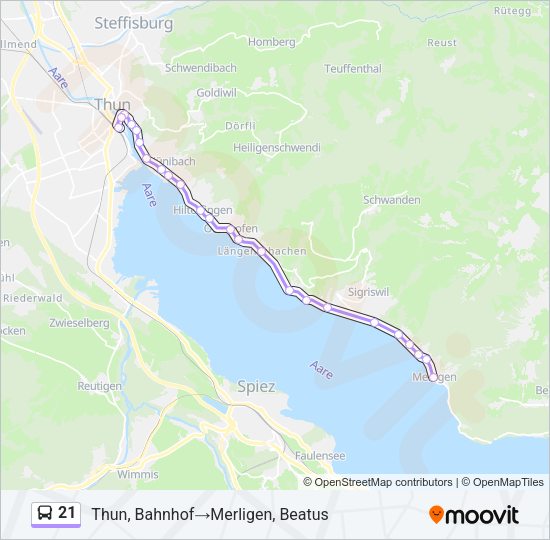 21 Bus Line Map