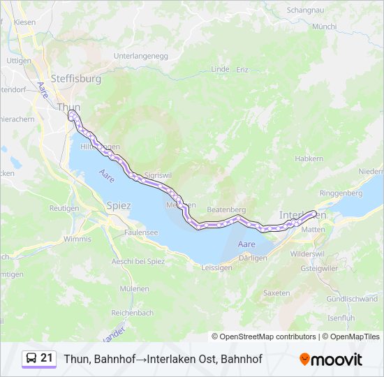 21 Bus Line Map