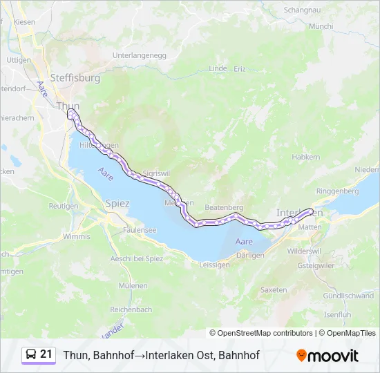 21 Bus Line Map