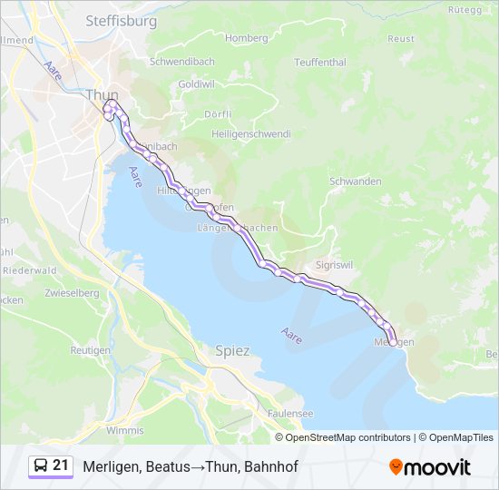 21 Bus Line Map