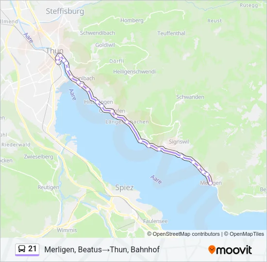 21 Bus Line Map