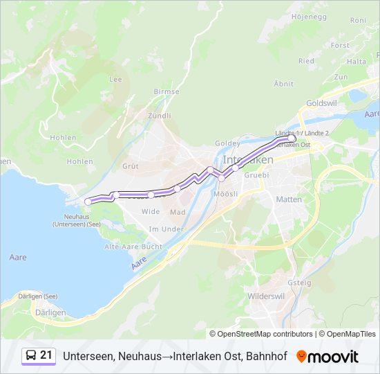 21 Bus Line Map