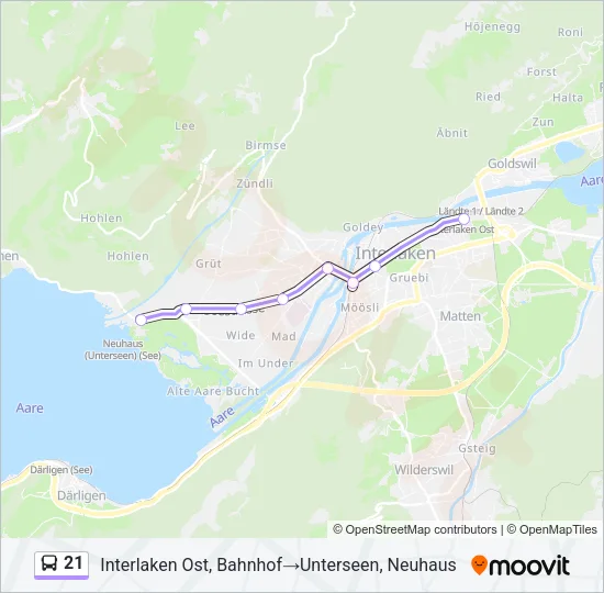 21 Bus Line Map
