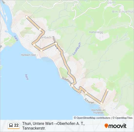 22 Bus Line Map