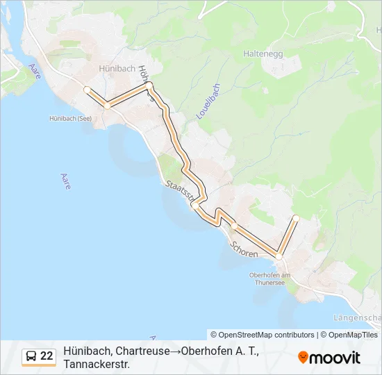 22 Bus Line Map