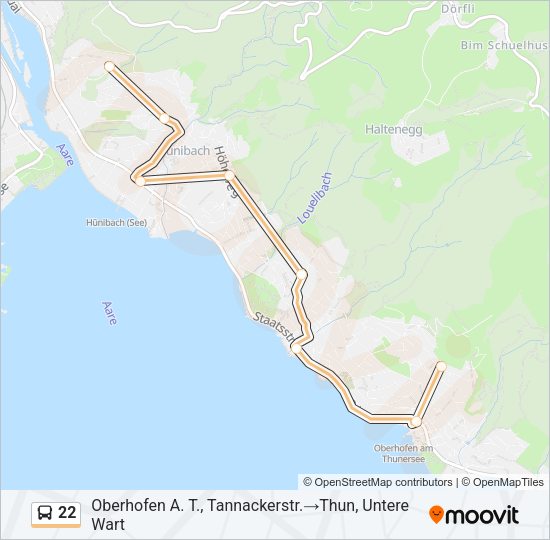 22 Bus Line Map