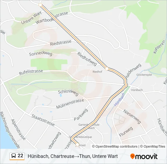 22 Bus Line Map