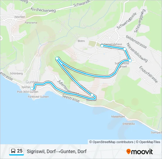 25 Bus Line Map