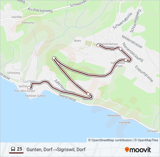 25 Bus Line Map