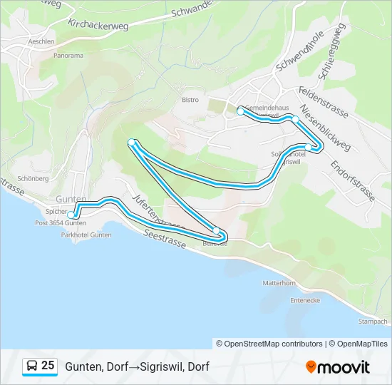 25 Bus Line Map