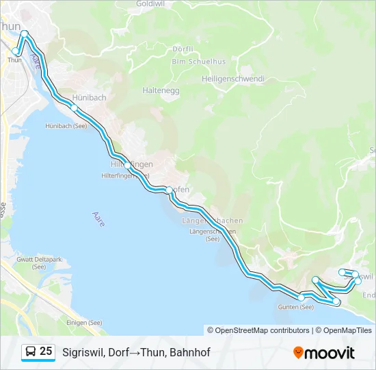 25 Bus Line Map