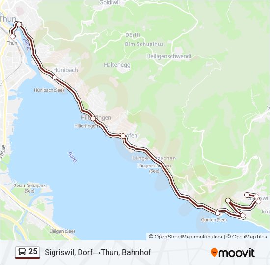 25 Bus Line Map