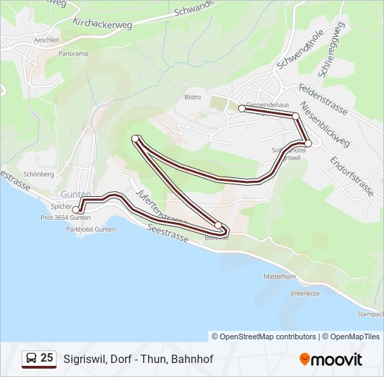 25 bus Line Map